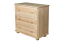Chest of drawers 015, solid pine wood, clearly varnished, 3 drawer - H78 x W80 x D42 cm 