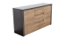 Dresser Selun 02, Colour: Oak dark brown / Grey - 80 x 140 x 43 cm (h x w x d)