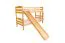 Bunk Bed with Slide 90 x 200 cm | Solid Beech Wood, Natural Lacquered | Converts to Two Single Beds | Easy Premium Line K25/n