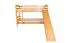 Bunk Bed with Slide 90 x 200 cm | Solid Beech Wood Natural Lacquered | Convertible to Two Single Beds | Easy Premium Line K27/n