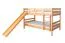 Large Bunk Bed with Slide 120 x 200 cm | Solid Beech Wood | Natural Lacquer | Converts to Two Single Beds | Easy Premium Line K32/n