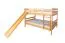 Large Bunk Bed with Slide 140 x 190 cm | Solid Beech Wood | Natural Lacquered | Convertible to Two Single Beds | Easy Premium Line K32/n