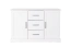 White Solid Pine Chest of Drawers Buteo 07 | 80 x 120 x 42 cm | 3 Drawers & 4 Compartments | Modern Design