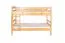 Bunk bed 90 x 190 cm for adults "Easy Premium Line" K17/n, solid beech wood natural lacquered, convertible