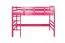 Loft Bed 90 x 200 cm for Children | Easy Premium Line K22/n | Solid Beech Wood | Pink Lacquered | Convertible