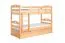 Bunk bed for adults "Easy Premium Line" K19/h incl. lying area and 2 cover panels, head and foot part with holes, solid beech wood natural - Lying surface: 90 x 200 cm (w x l), divisible