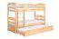 Bunk bed for adults "Easy Premium Line" K19/h incl. lying area and 2 cover panels, head and foot part with holes, solid beech wood natural - Lying surface: 90 x 200 cm (w x l), divisible