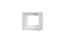 Suspended rack / Wall shelf Milo 44, Colour: White, solid wood - 37 x 37 x 25 cm (h x w x d)