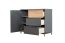 Dresser Vaitele 12, Colour: Anthracite high gloss / Walnut - 88 x 106 x 45 cm (h x w x d)