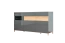 Dresser Vaitele 28, Colour: Anthracite high gloss / Walnut - 88 x 167 x 45 cm (h x w x d)