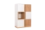 Chest of drawers Lefua 05, Colour: White / Nut colours - Measurements: 123 x 80 x 39 cm (h x w x d)