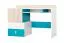 Children's Desk Aalst 23 | Oak/White/Blue | 86 x 125 x 55 cm | Modern Design | 2 Drawers