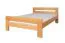 Double bed "Easy Premium Line" K6 in extra length, 140 x 220 cm solid beech wood nature