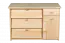 Shoe cabinet 009 pine solid wood nature - Dimensions 62 x 90 x 40 cm (H x W x D)