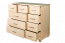 Dresser solid pine wood, Natural Columba 20 - Measurements: 101 x 121 x 50 cm (H x W x D)