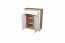 Shoe cabinet Sili 02, Colour: Brown oak/cream Gloss Lacquer - Dimensions: 99 x 80 x 36 cm (H x W x D)