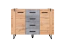 Chest of drawers Atule 05, Colour: Oak / Grey - Measurements: 97 x 135 x 42 cm (h x w x d)