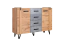 Chest of drawers Atule 05, Colour: Oak / Grey - Measurements: 97 x 135 x 42 cm (h x w x d)