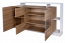 Chest of drawers Gafsa 02, Colour: White / Oak - 94 x 155 x 30/44 (H x W x D)