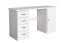 Desk solid pine solid wood white lacquered Pipilo 18 - Dimensions: 75 x 139 x 54 cm (H x W x D)