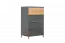 Dresser Vaitele 14, Colour: Anthracite high gloss / Walnut - 101 x 60 x 45 cm (h x w x d)