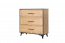 Chest of drawers Altels 02, Colour: Riviera Oak / Dark Brown - 95 x 91 x 40 cm (h x w x d)