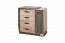 Dresser Sichling 14, Frame left, Colour: Oak Brown - Measurements: 87 x 80 x 46 cm (h x w x d)