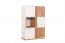 Chest of drawers Lefua 05, Colour: White / Nut colours - Measurements: 123 x 80 x 39 cm (h x w x d)