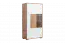 Display case Manase 05, Colour: Oak Brown / white high gloss - 150 x 77 x 41 cm (H x W x D)
