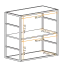 Square bookcase with two compartments Nodeland 03, color: black - Dimensions: 60 x 60 x 25 cm (H x W x D)