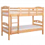 Children's bunk bed "Easy Premium Line" K19/n, head and foot part with holes, solid beech wood, natural - 90 x 190 cm (w x l), convertible